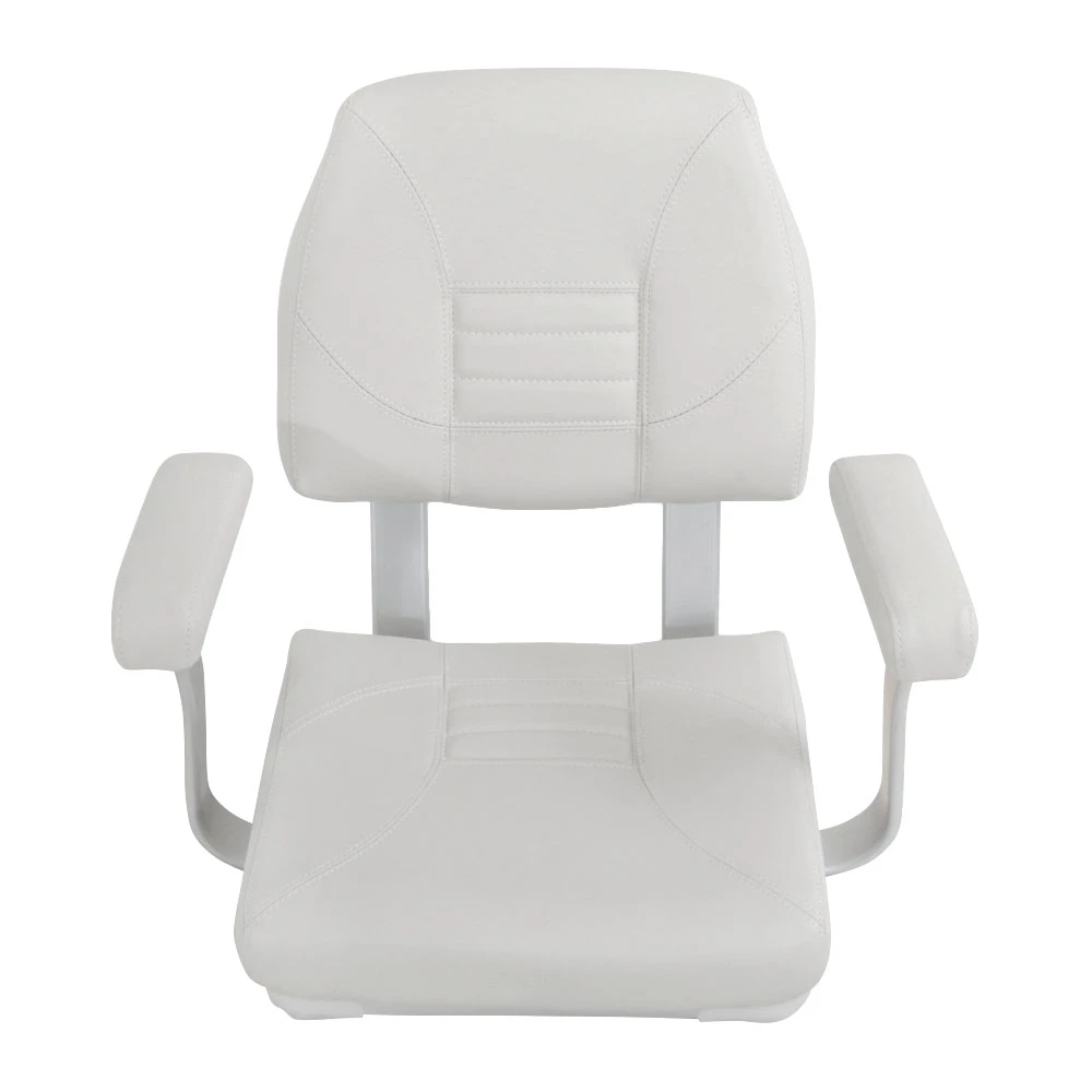 V-Quipment Skipper Classic Helm Seat With Arm Rests White 3 V-Quipment Skipper Classic Helm Seat With Arm Rests White