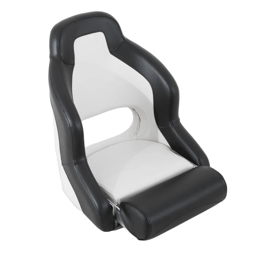 V-Quipment Pilot Sports Helm Seat With Flip Up Squab Black/White 4 V-Quipment Pilot Sports Helm Seat With Flip Up Squab Black/White - Image 2