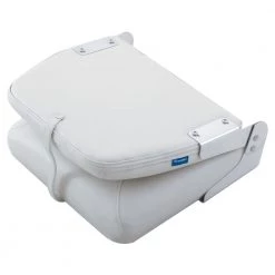 V-Quipment First Mate Deluxe Folding Seat White With Dark Blue Seams -V-Quipment Sales 87246 4 n