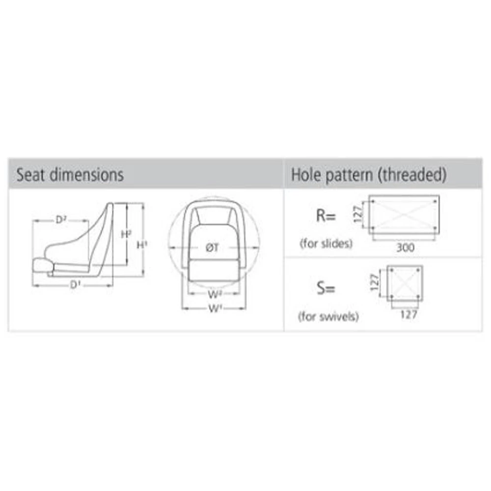 V-Quipment King Flip-Up Helm Seat With Squab Dark Blue With White Seams 6 V-Quipment King Flip-Up Helm Seat With Squab Dark Blue With White Seams - Image 4