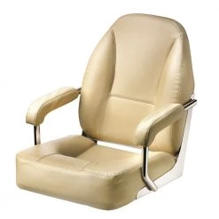 V-Quipment Master Helm Seat With Stainless Steel Frame Cream