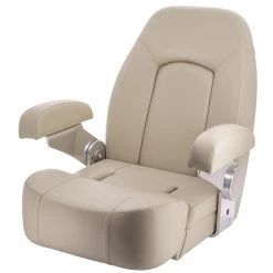 V-Quipment Seaman Helm Seat With Flip-Up Squab Light Ivory