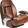 V-Quipment Seaman Helm Seat With Flip-Up Squab Mahogany Brown -V-Quipment Sales chseammb 1