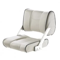 V-Quipment Ferry Helm Seat With Adjustable Backrest White With Dark Blue Seams