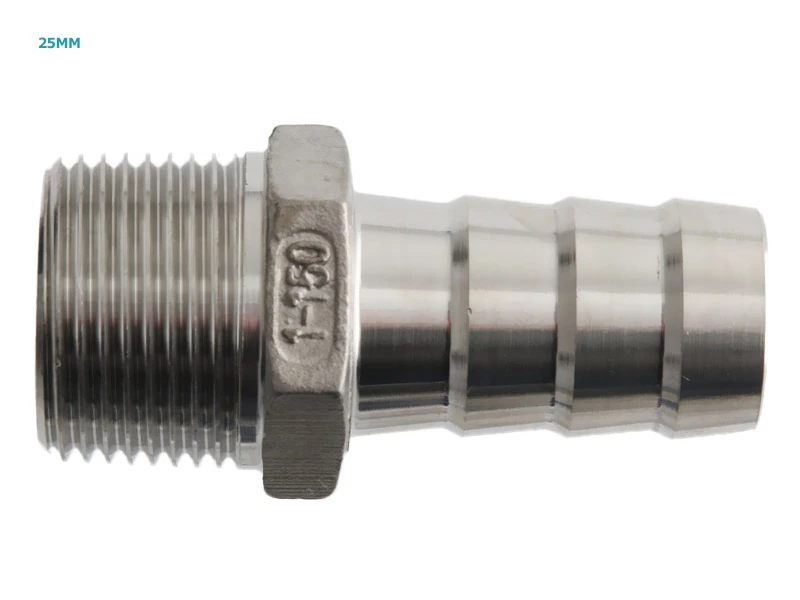 V-Quipment Stainless Steel Hose Connector Male Thread 6 V-Quipment Stainless Steel Hose Connector Male Thread - Image 4