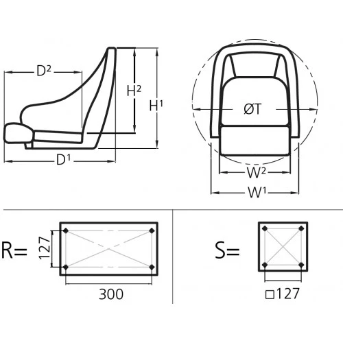 V-Quipment Master Helm Seat With Stainless Steel Frame White 4 V-Quipment Master Helm Seat With Stainless Steel Frame White - Image 2