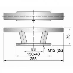 V-Quipment TAURUS03 Stainless Steel Cleat 255mm