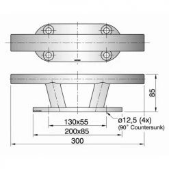V-Quipment TAURUS06 Stainless Steel Cleat 300mm