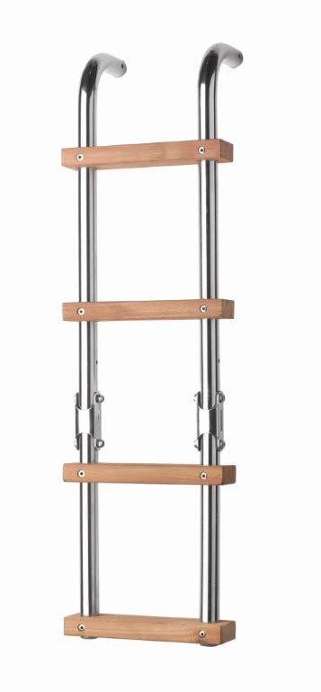 V-Quipment Stainless Steel Boarding Ladder With 4 Teak Steps 2 V-Quipment Stainless Steel Boarding Ladder With 4 Teak Steps