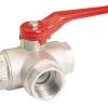 V-Quipment Nickel Plated Brass 3-Way Full Bore Ball Valve