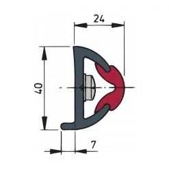 V-Quipment Vinyl Rubbing Strake POLY 40x31mm -V-Quipment Sales poly 31 2 1
