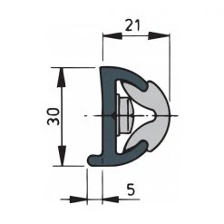 V-Quipment Vinyl Rubbing Strake POLY 30x26mm -V-Quipment Sales poly 31 2a
