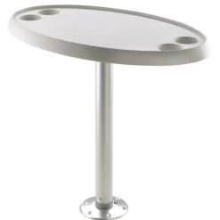 V-Quipment Fixed Height Oval Table With Removable Pedestal And Base Plate 68cm