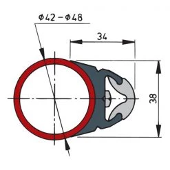V-Quipment Vinyl Rubbing Strake Round 42-48mm Dark Grey Per Metre