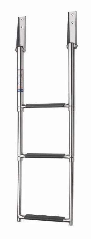 V-Quipment 3-Step Telescopic Stainless Steel Boarding Ladder With Black Grips 3 V-Quipment 3-Step Telescopic Stainless Steel Boarding Ladder With Black Grips
